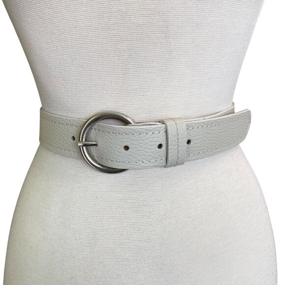 Talbots off white leather belt size XSmall cream bone Made Italy - Picture 1 of 5